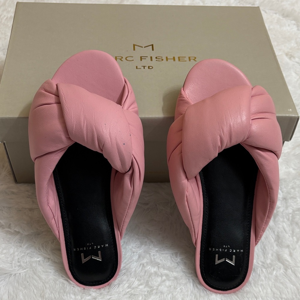 Marc Fisher Medium Pink Olgalia Slip On Slide Sandals Size 5M